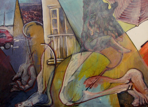 1992 'Loura' Binder , Leinen 130 x 100cm (Verkauft)