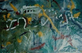 2 - 1994 'Grossstadt' (Metrópole) Acryl,Papier 100 x 70cm (Verkauft)